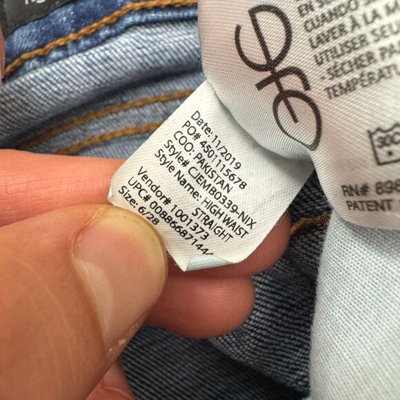 Ella Moss High Waist Straight Denim Jeans Juniors 6/28 Blue Medium Wash Casual - Picture 9 of 16